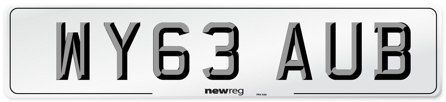 WY63 AUB Number Plate from New Reg